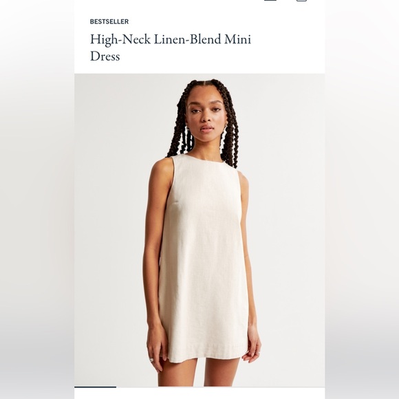 Abercrombie & Fitch | Dresses | High Neck Linen Blend Mini Dress | Poshmark